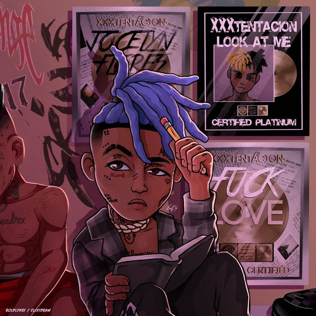 أعمال فنية مستوحاة من الأنمي لـ Xxxtentacion خلفية