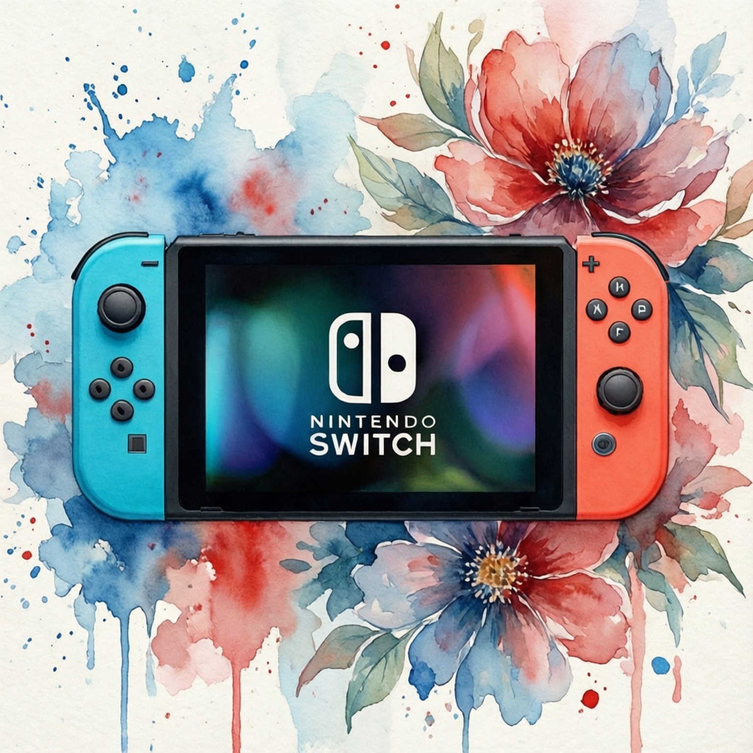 ألوان مائية لـ Switch خلفية