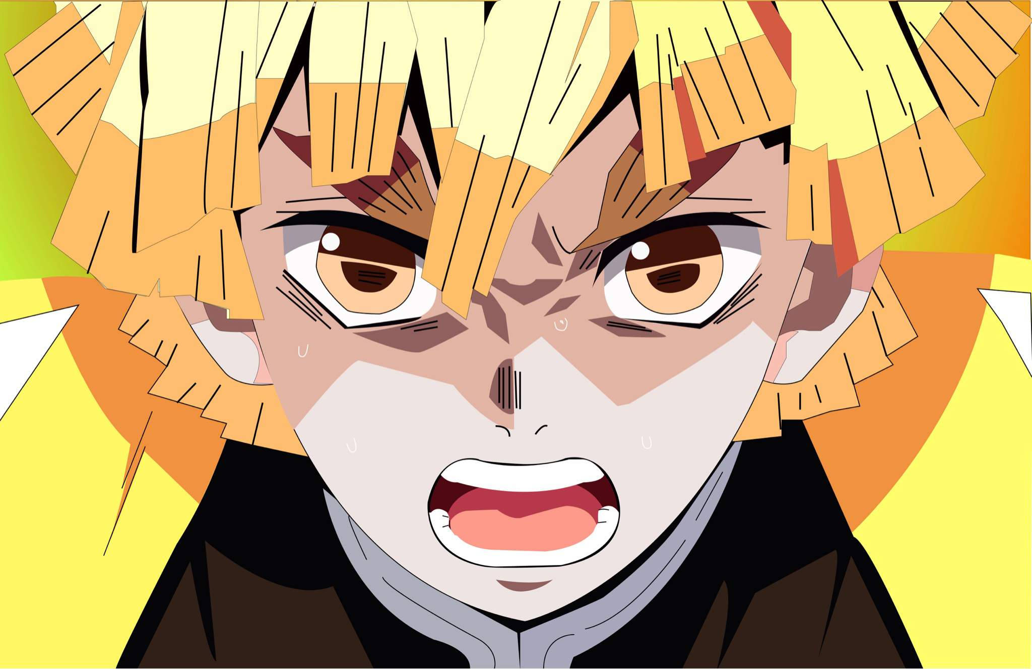 أنمي Demon Slayer زينيتسو عن قرب خلفية