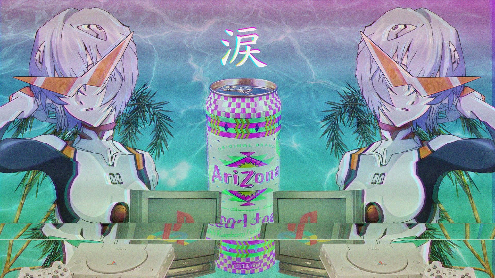 أنمي Vaporwave نيون جينيسيس إيفانجيليون خلفية