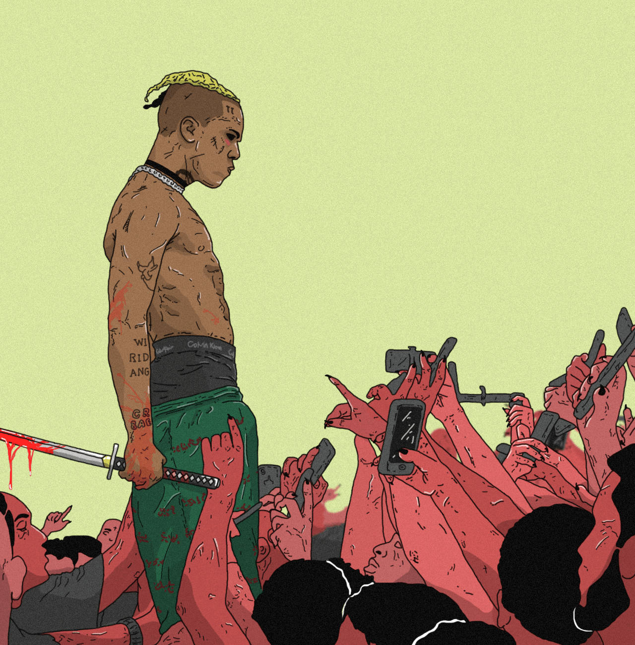 أنمي Xxxtentacion وسط الجمهور خلفية