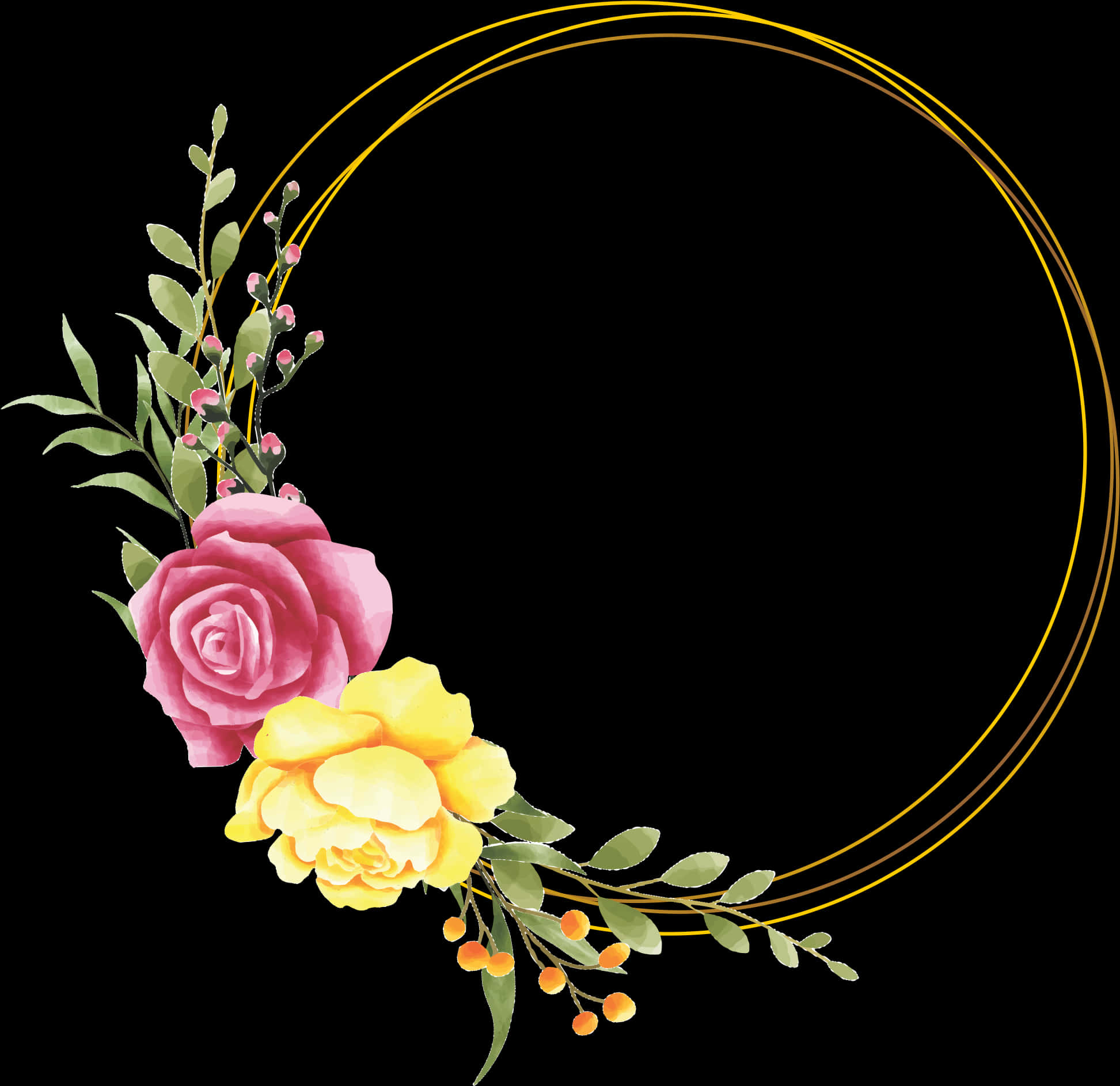 إطار زهري أنيق خلفية
