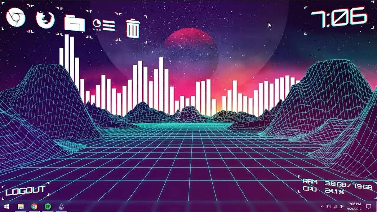 إعداد مكتبي أنيق وجمالي خلفية