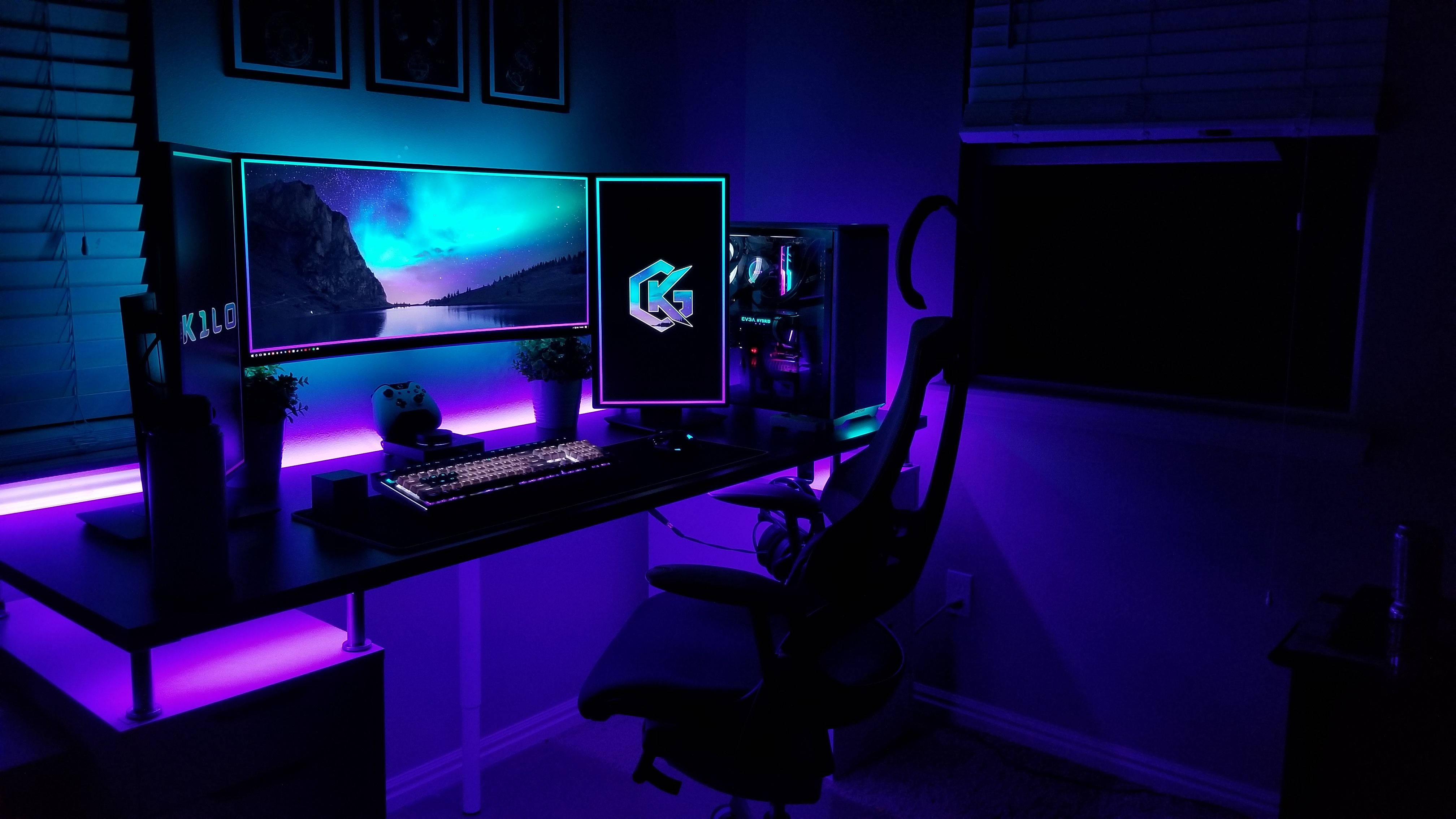 إعدادات ألعاب الكمبيوتر RGB 4K خلفية