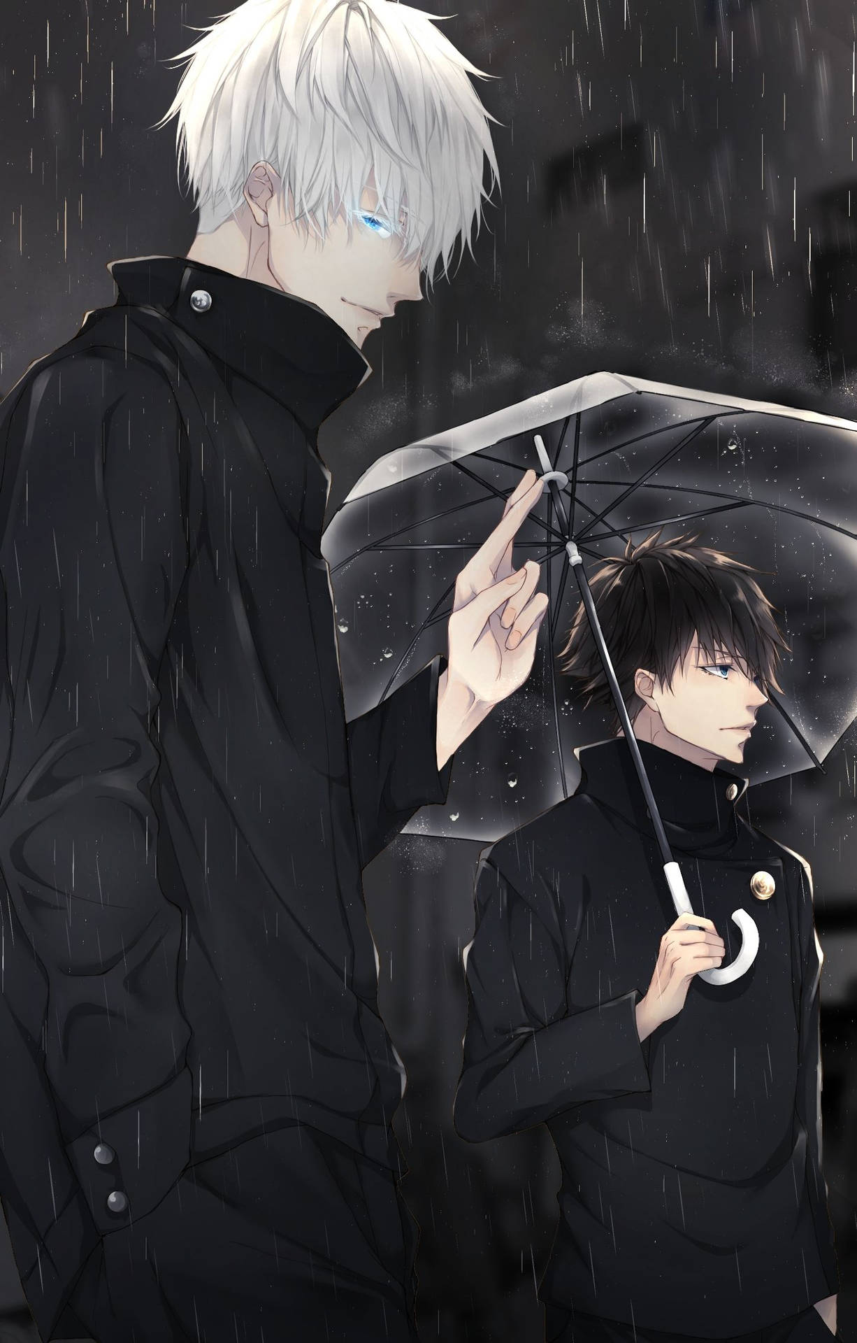 خلفية غوجو وميغومي الداكنة من أنمي Jujutsu Kaisen