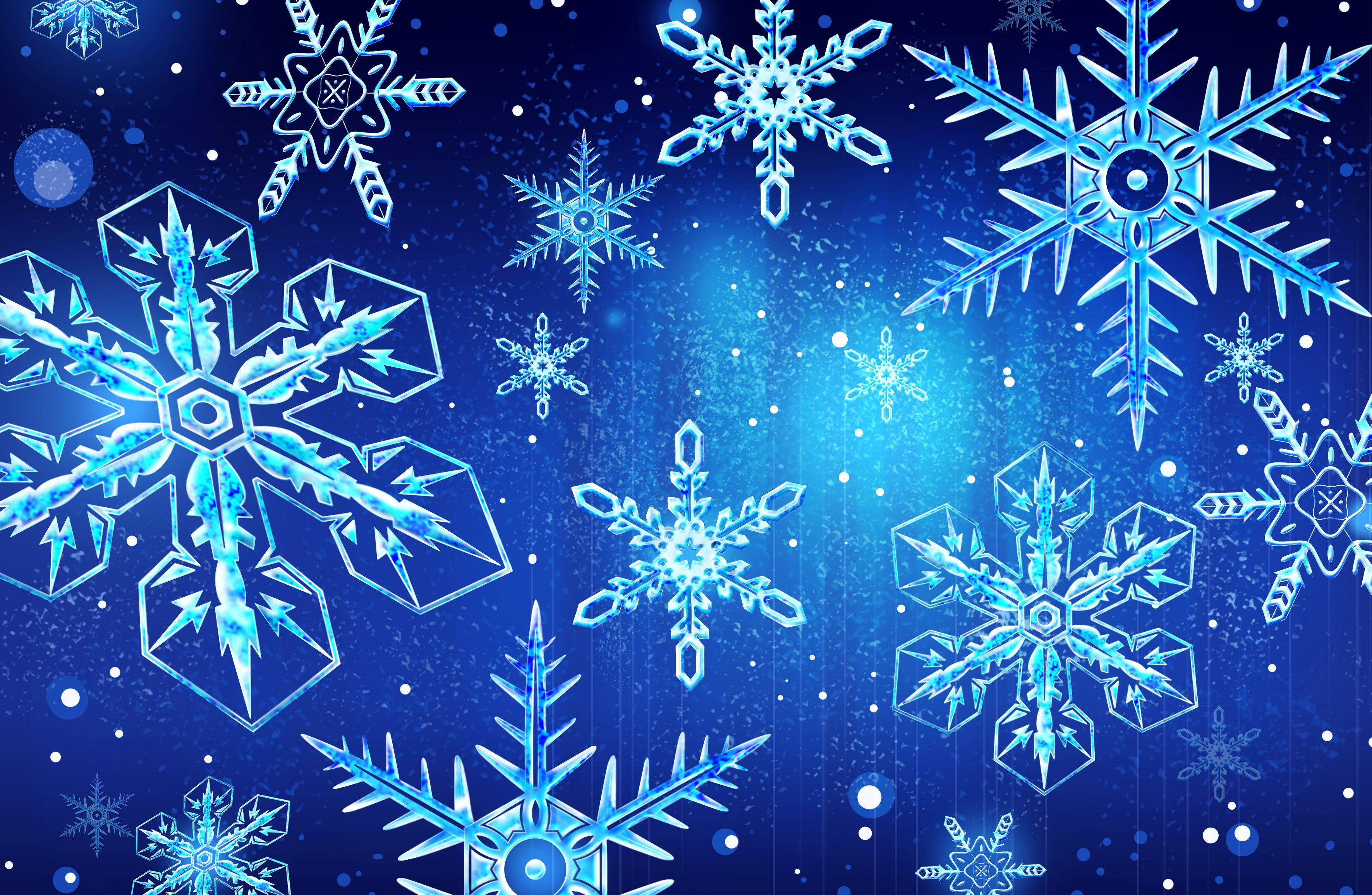 اجعل عيد الميلاد أبيض مع رقاقات الثلج والدرجات الزرقاء خلفية