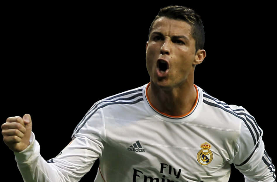 احتفال كريستيانو رونالدو مع ريال مدريد خلفية