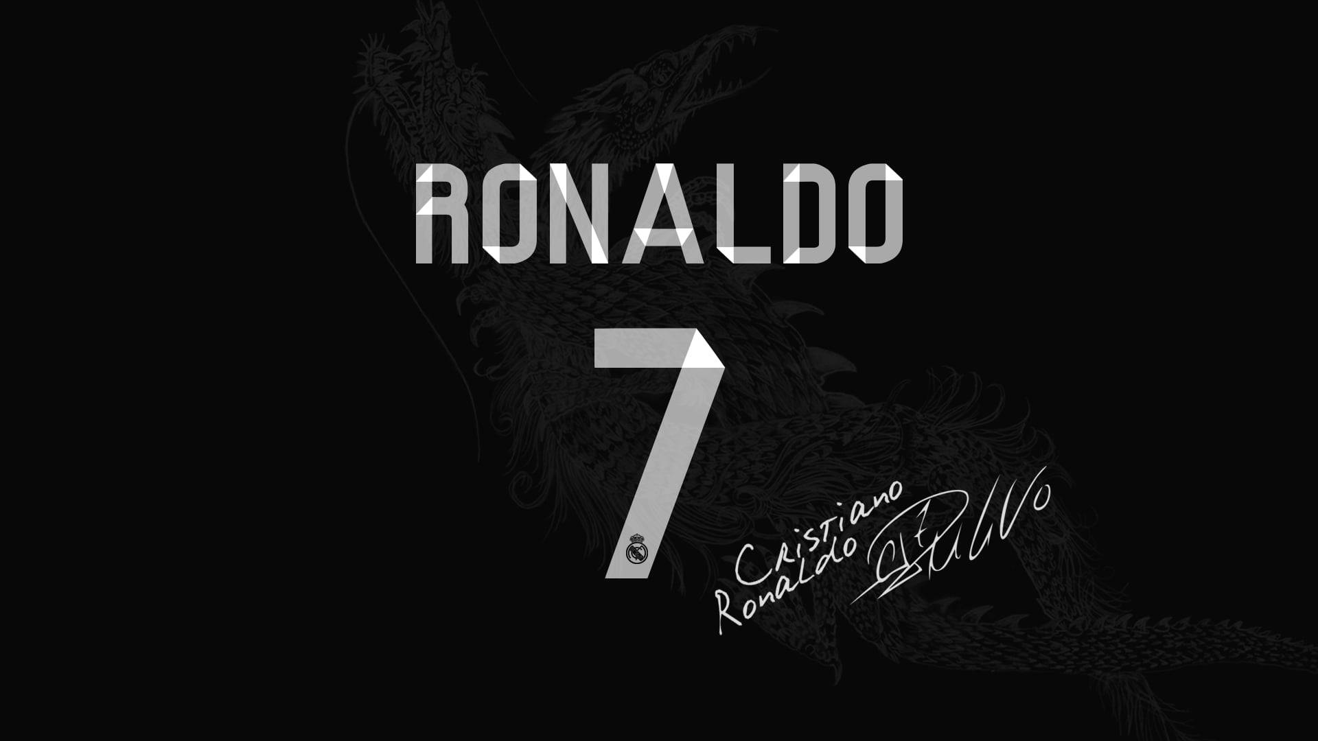 الاسم والرقم والتوقيع CR7 بدقة عالية خلفية