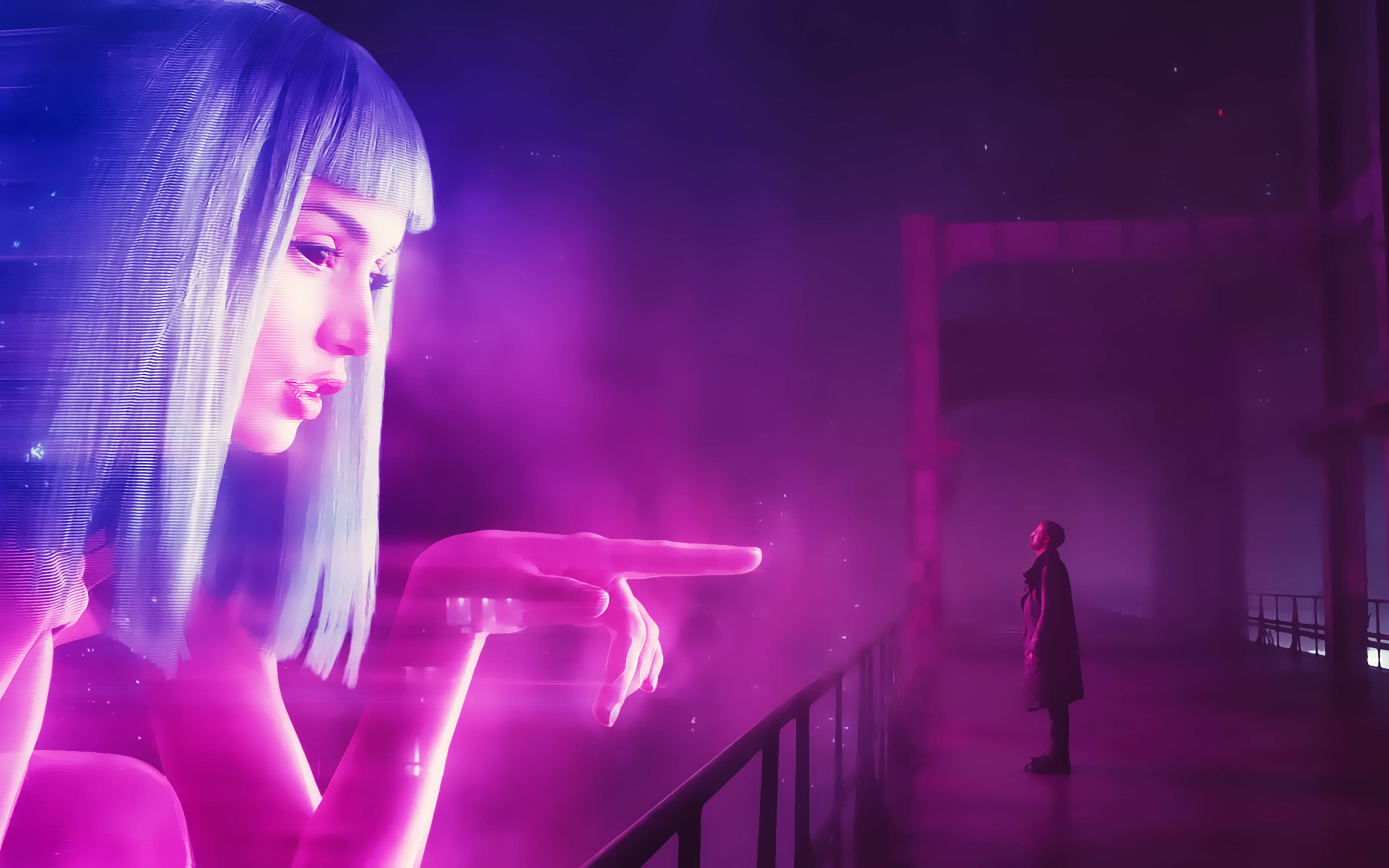 الرفيقة الرقمية جوي من بليد رانر 2049 4K خلفية