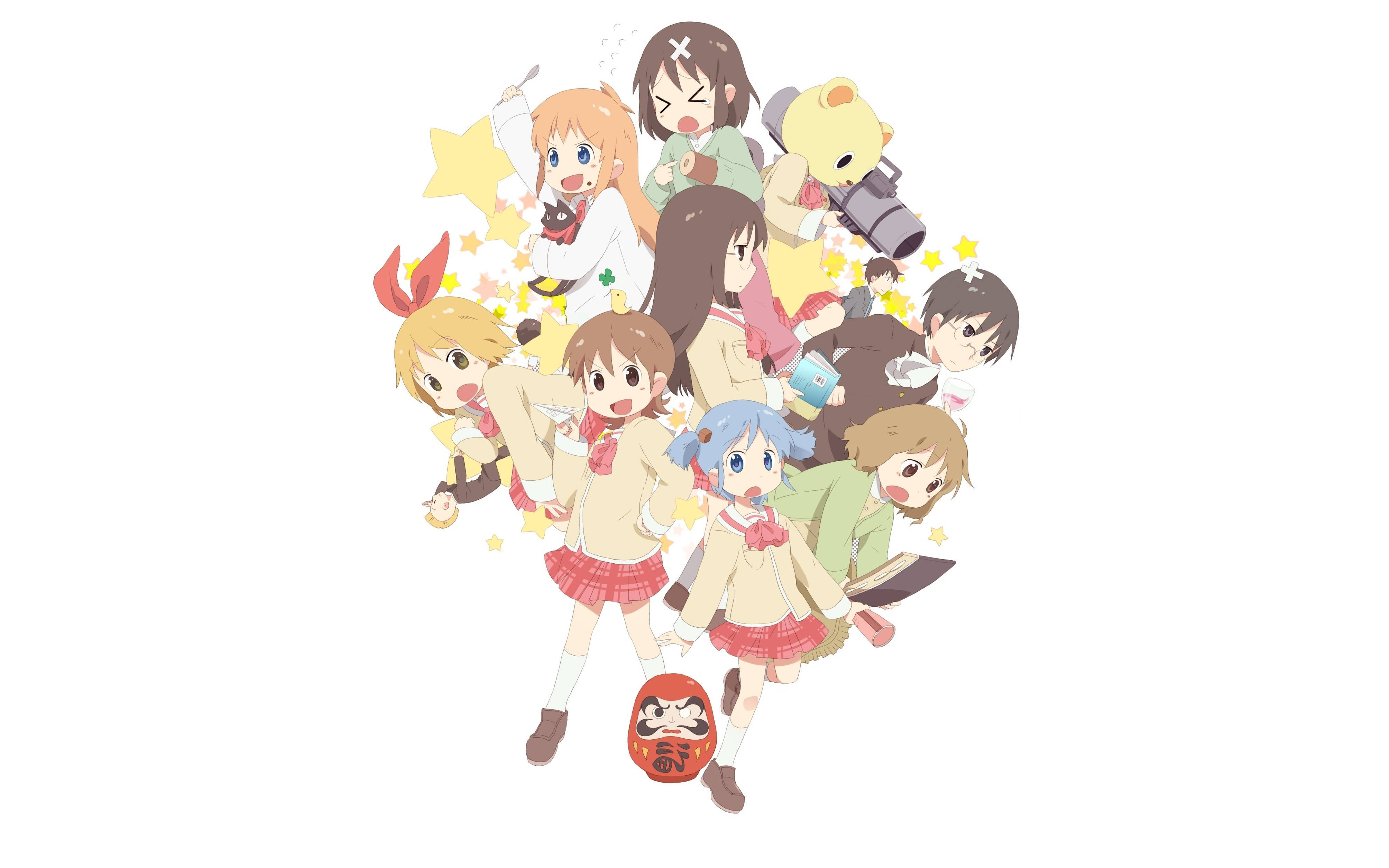 الشخصيات الرئيسية في Nichijou خلفية
