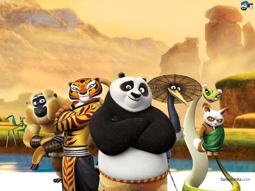 Kung Fu Panda والأصدقاء بأذرع متقاطعة