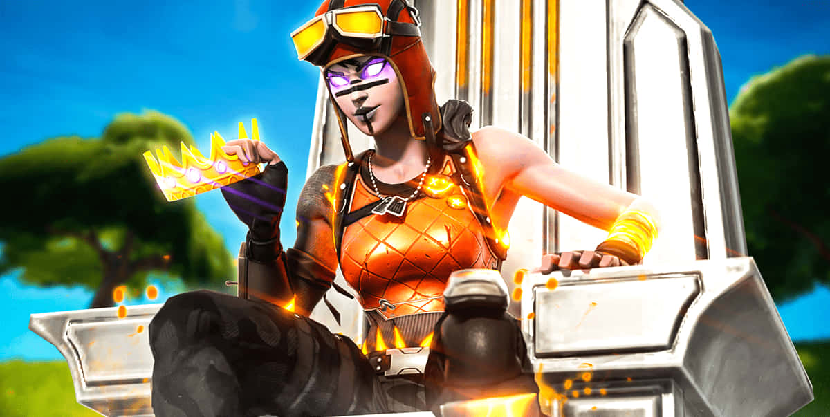 الملكة بليز فورتنايت جالسة على العرش خلفية