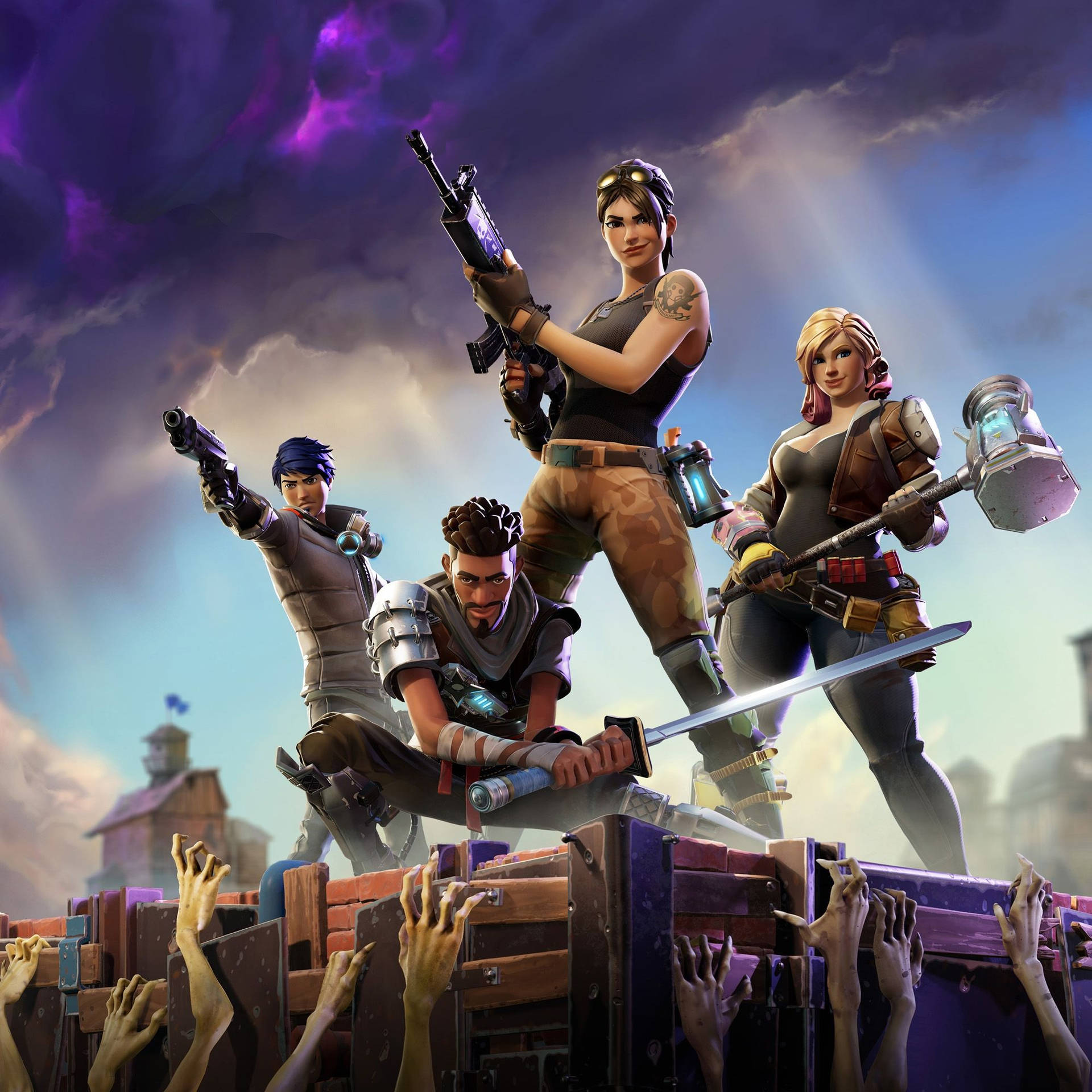 انضم إلى الناجين الأربعة في ساحات فورتنايت! خلفية