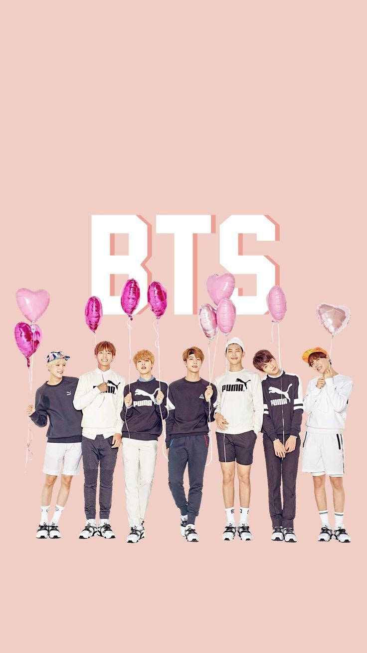بالونات قلب BTS اللطيفة خلفية
