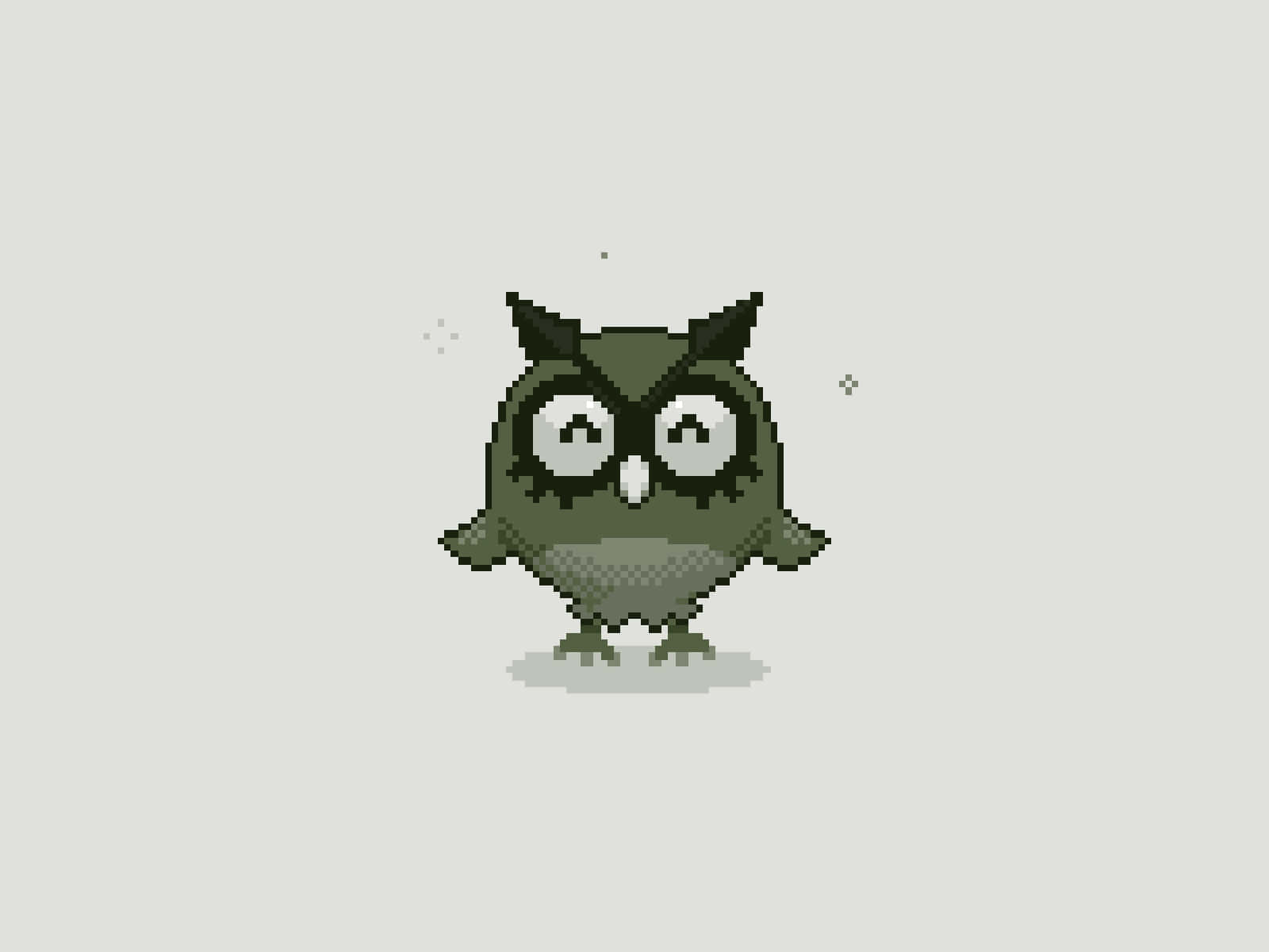 بكسل آرت أحادي اللون لـ Hoothoot بوكيمون خلفية
