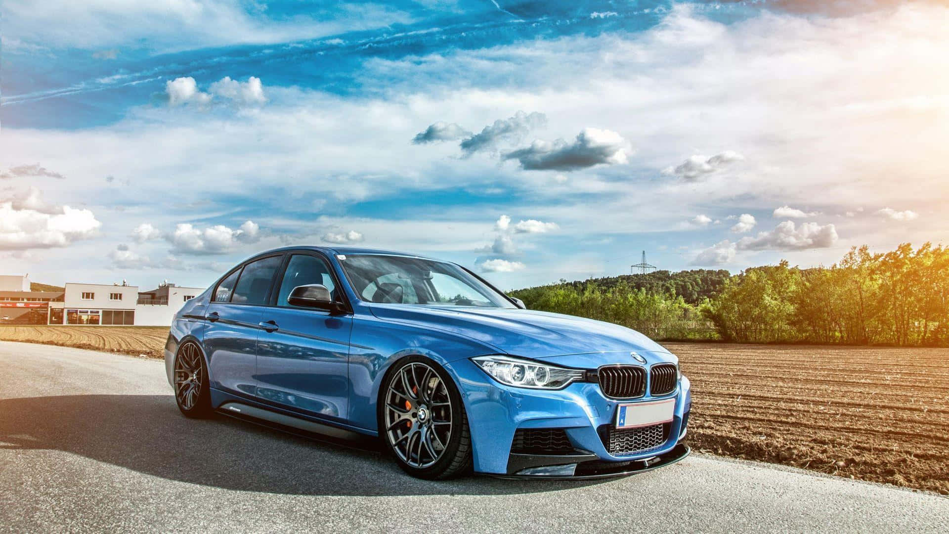 بي إم دبليو F30 أزرق لامع بدقة 1920x1080 خلفية