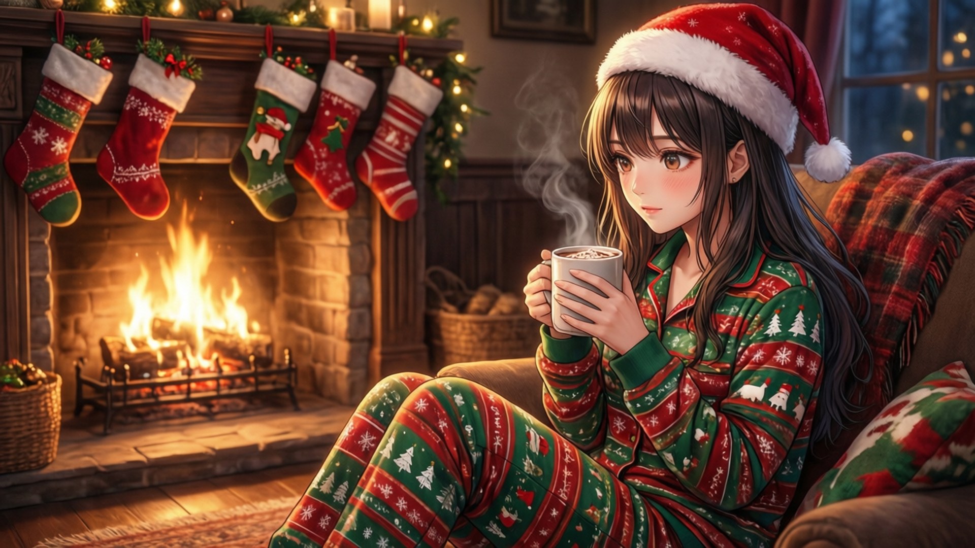 بيجامات عيد الميلاد المريحة خلفية