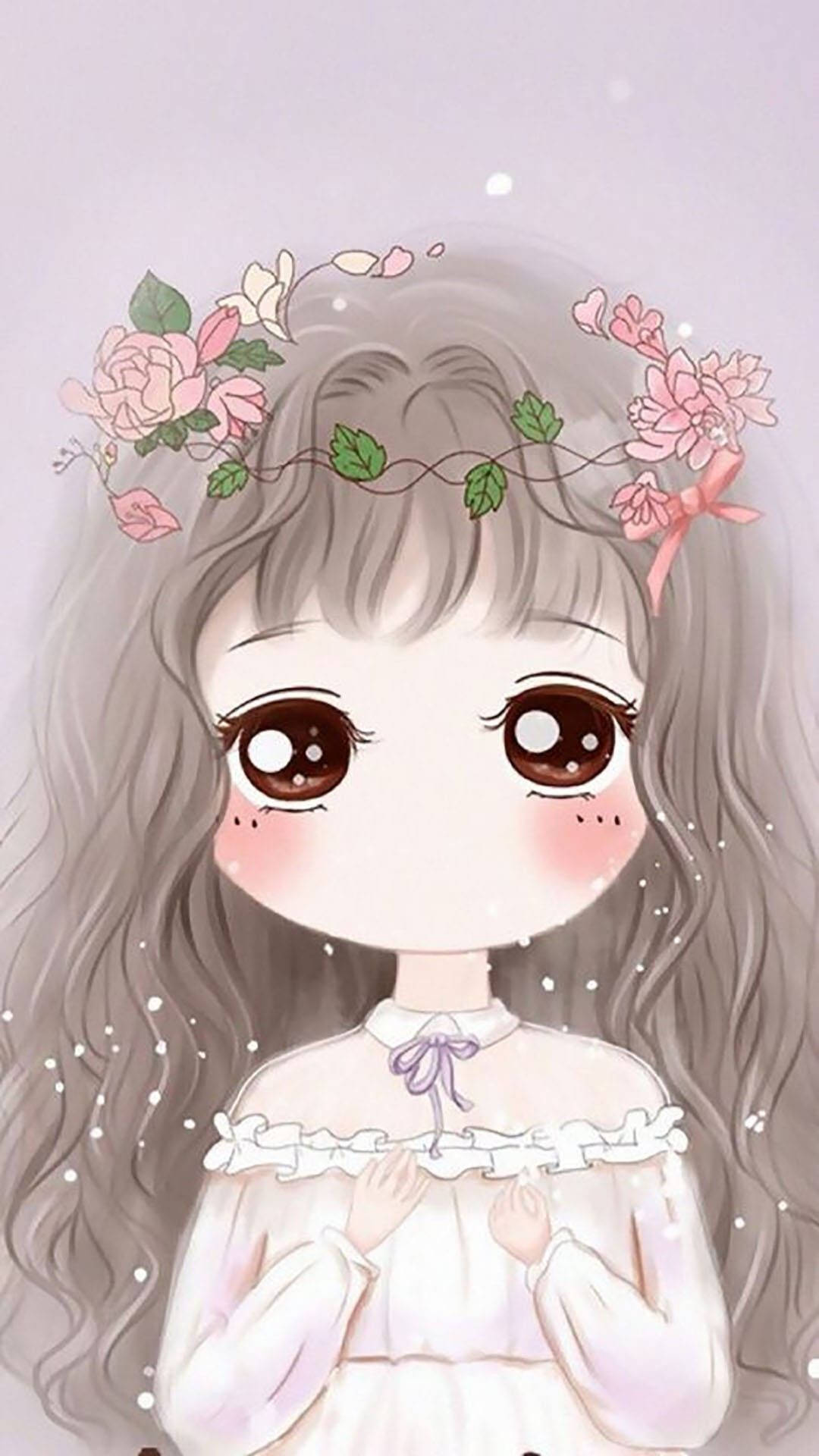 تاج زهور كيوت للبنات خلفية
