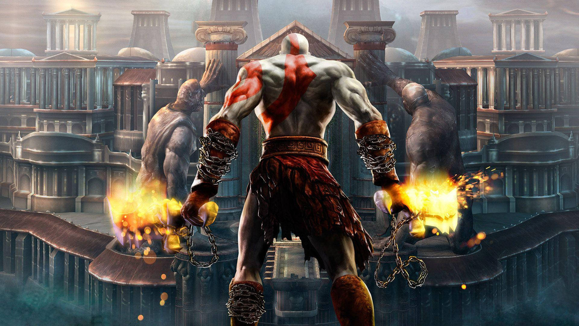 تجربة ألعاب ثلاثية الأبعاد ديناميكية مع God of War II خلفية
