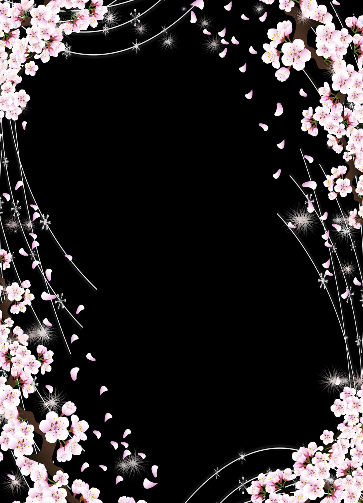 تصميم حدود متألقة بأزهار خلفية