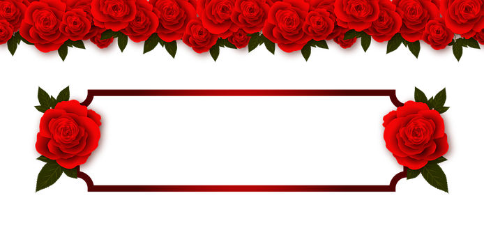 تصميم راية الوردة الحمراء خلفية