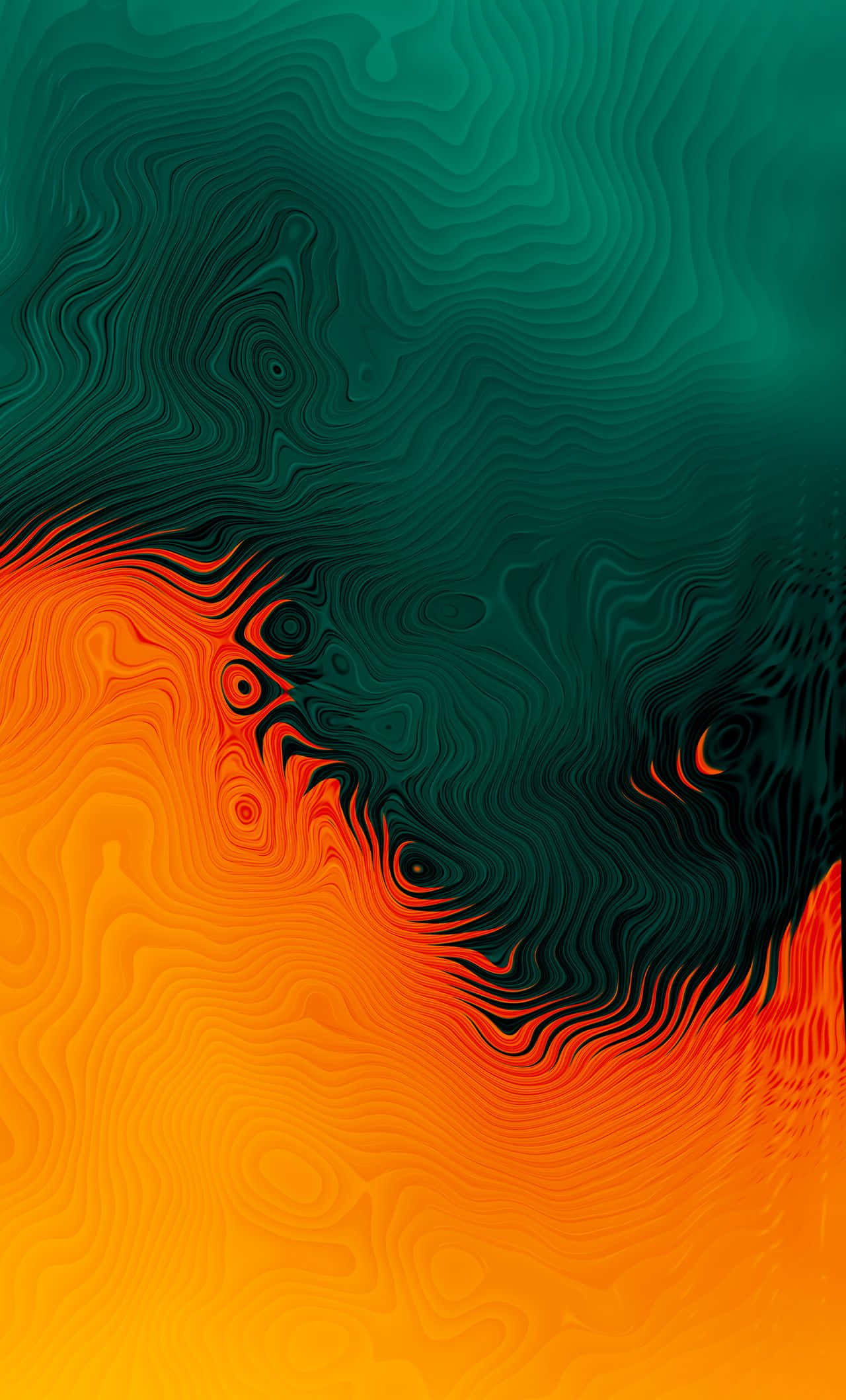تصميم ضبابي بالبرتقالي والأزرق المخضر خلفية