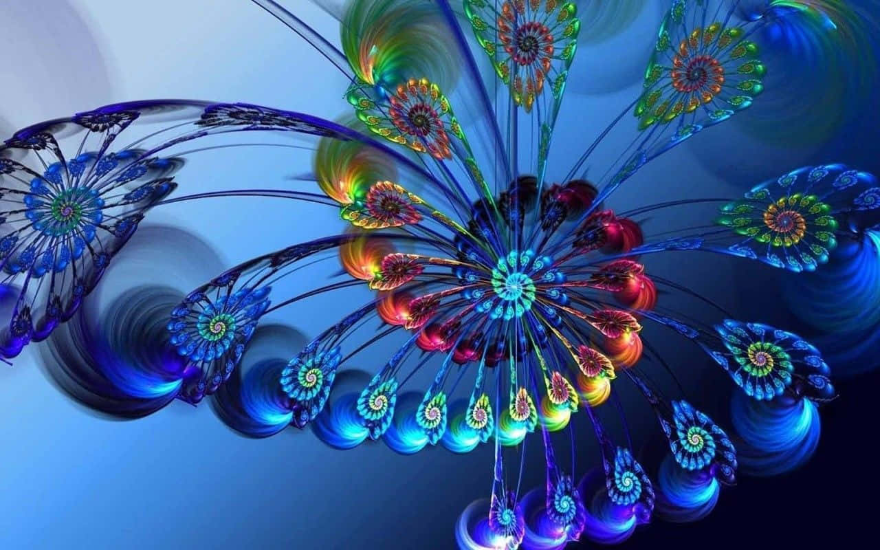 تصميم فروكتال جمالي بطاووس خلفية