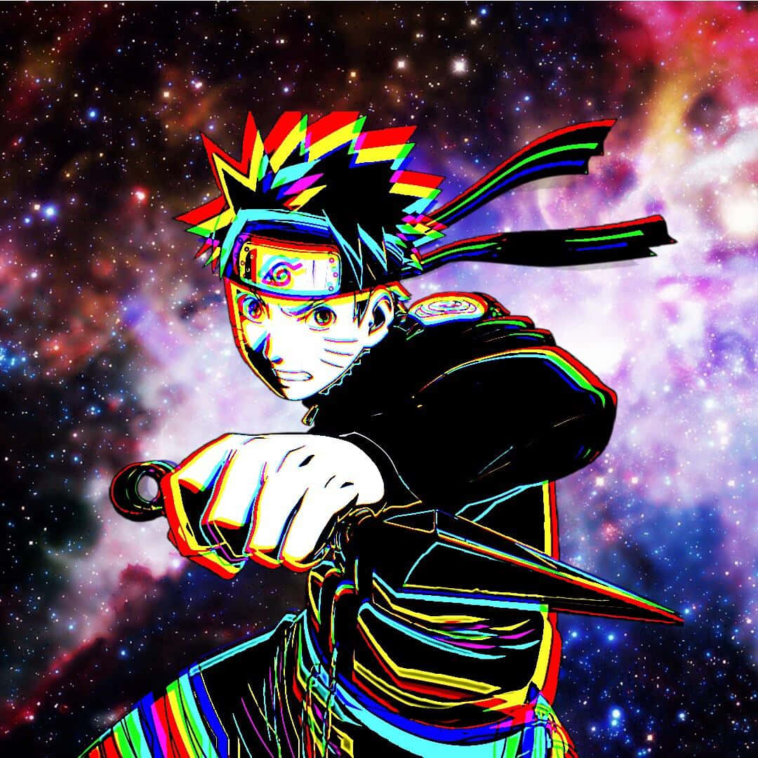 تصميم ناروتو غليتش رائع خلفية