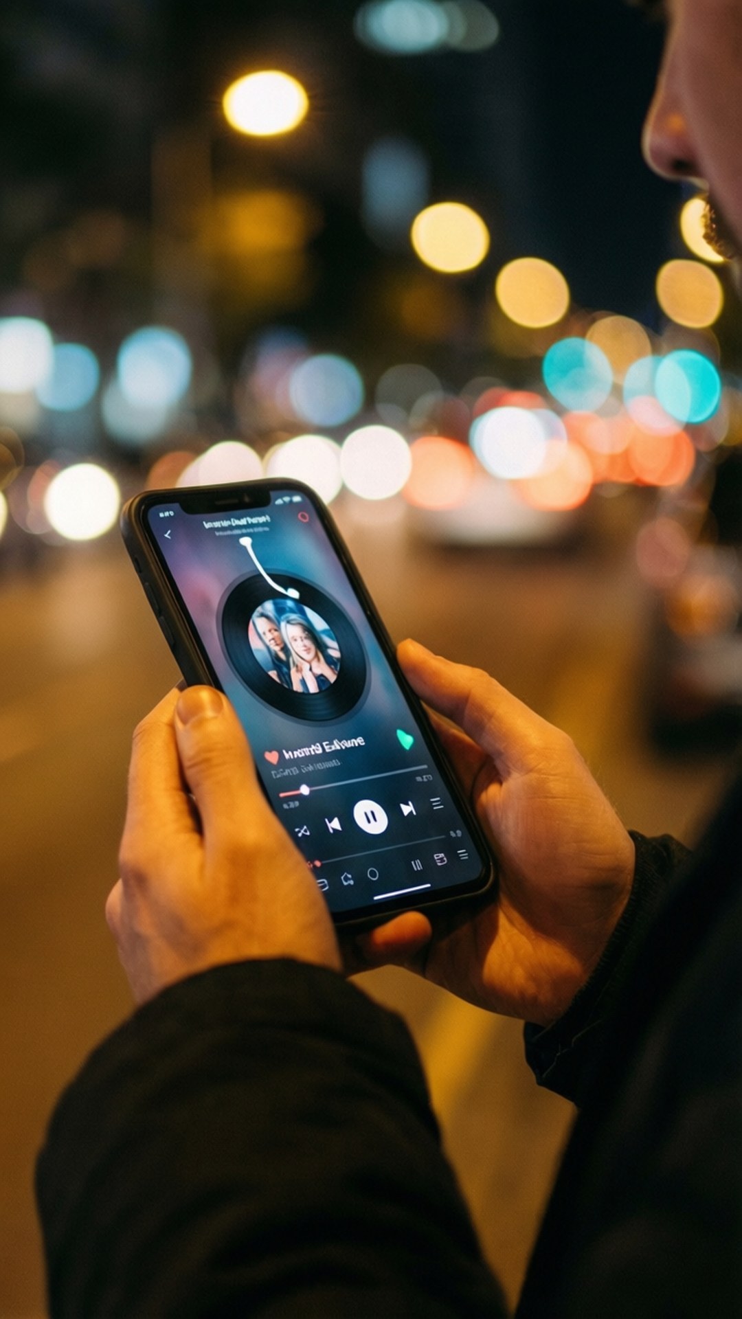 تطبيق الموسيقى ليلاً خلفية