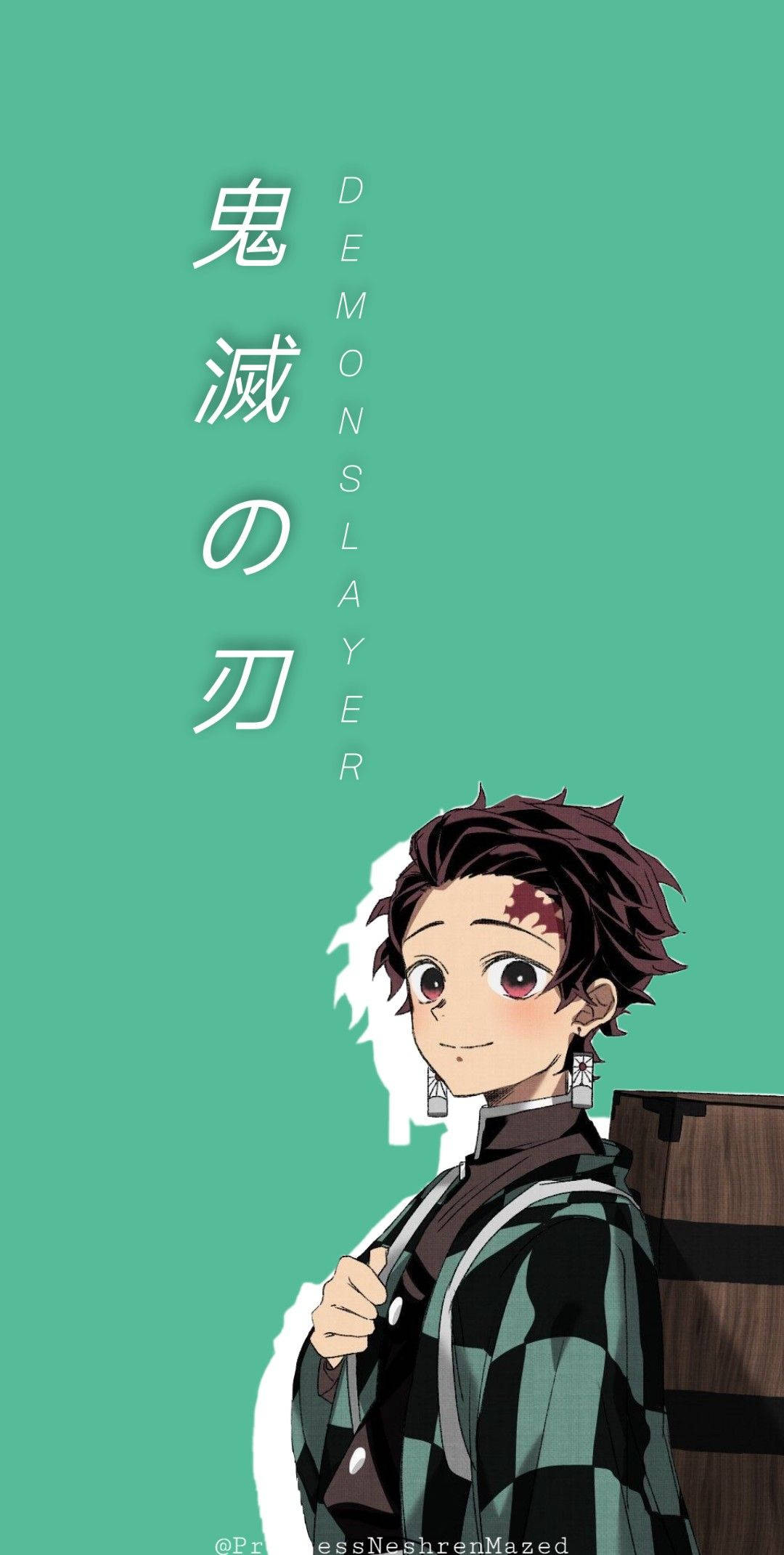 تنجيرو مع الحقيبة Demon Slayer آيفون خلفية
