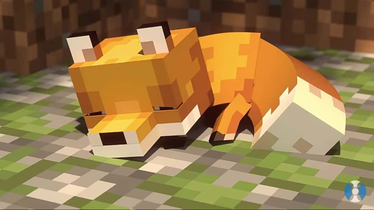 ثعلب ماينكرافت النائم اللطيف خلفية