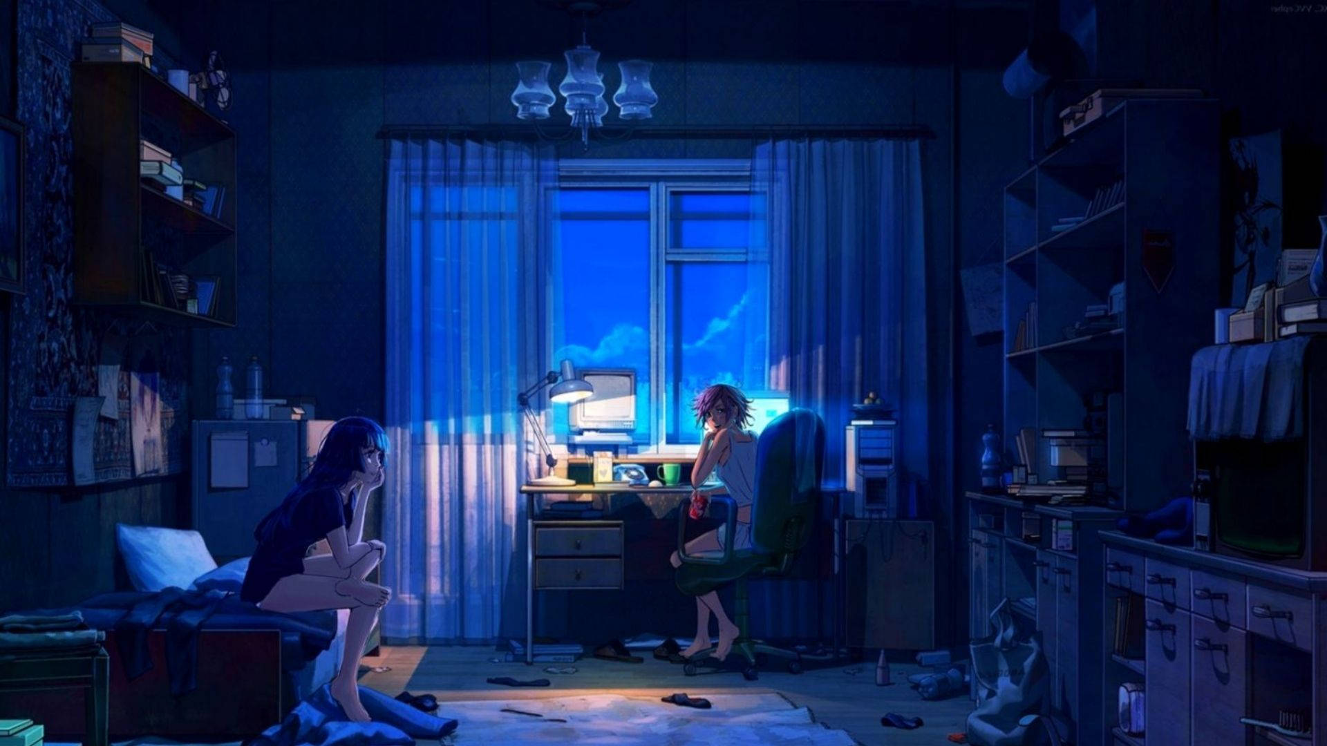 ثنائي في غرفة أنمي خلفية