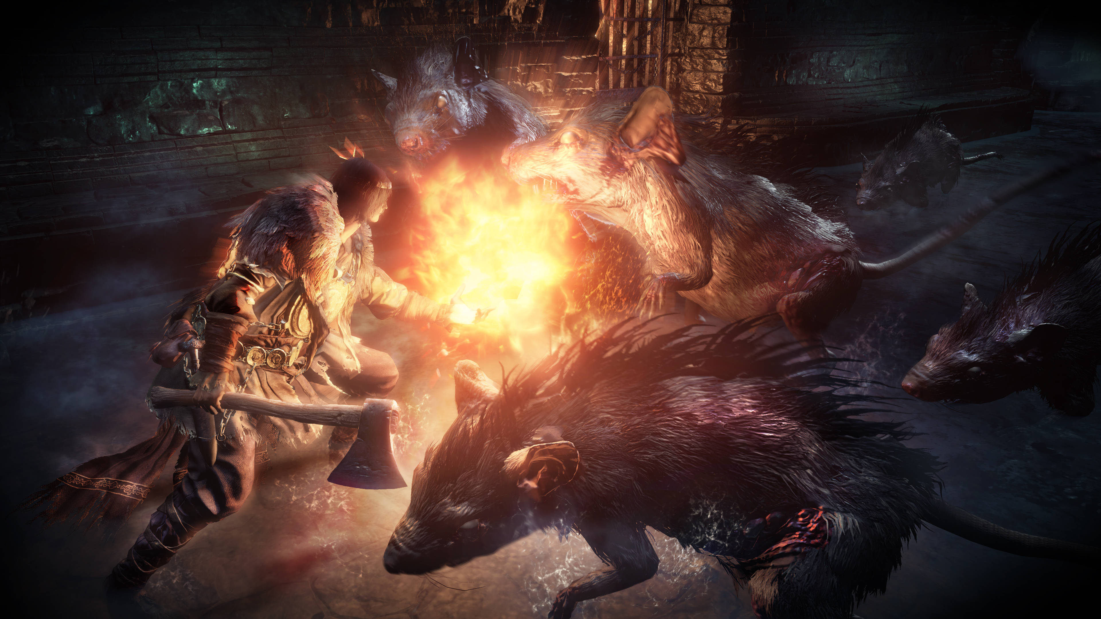 جرذان عملاقة في Dark Souls III خلفية