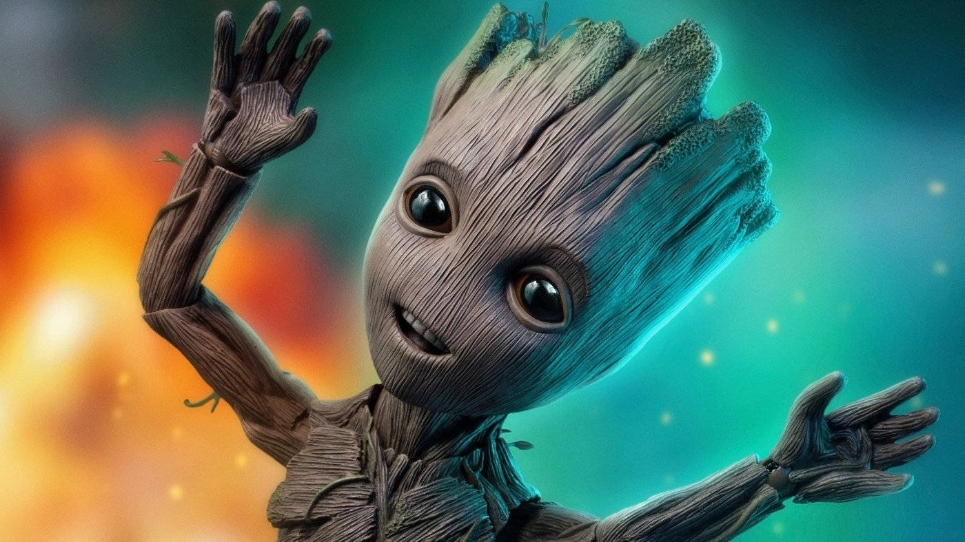 جروت الصغير يسقط في الفضاء بدقة 4K من حراس المجرة خلفية
