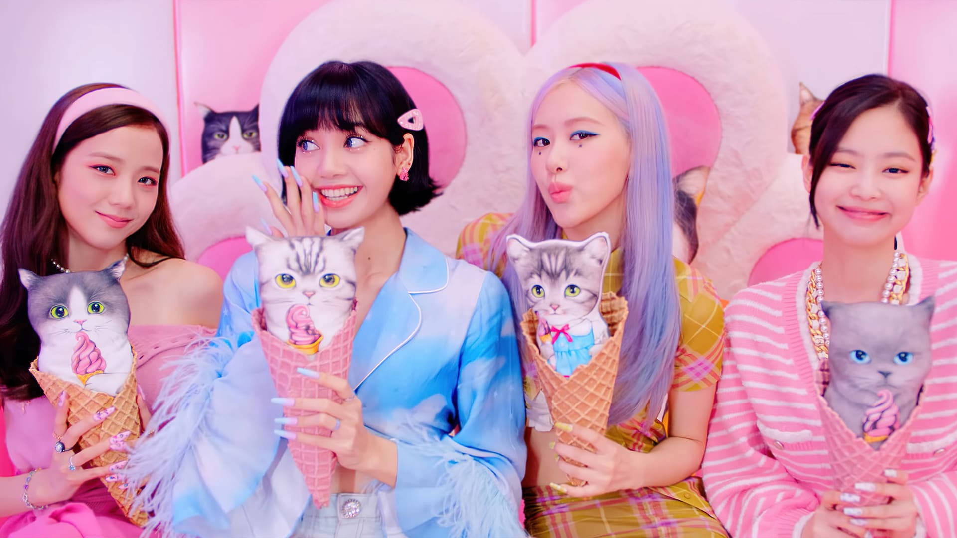 جلسة تصوير فيديو كليب Blackpink اللطيف لأغنية Ice Cream خلفية