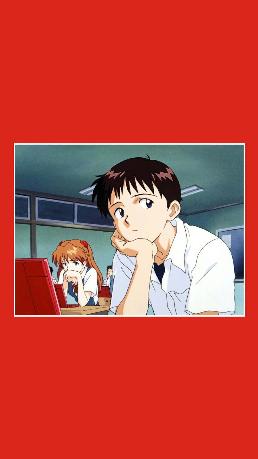 جمالية أنمي نيون جينيسيس الحمراء خلفية