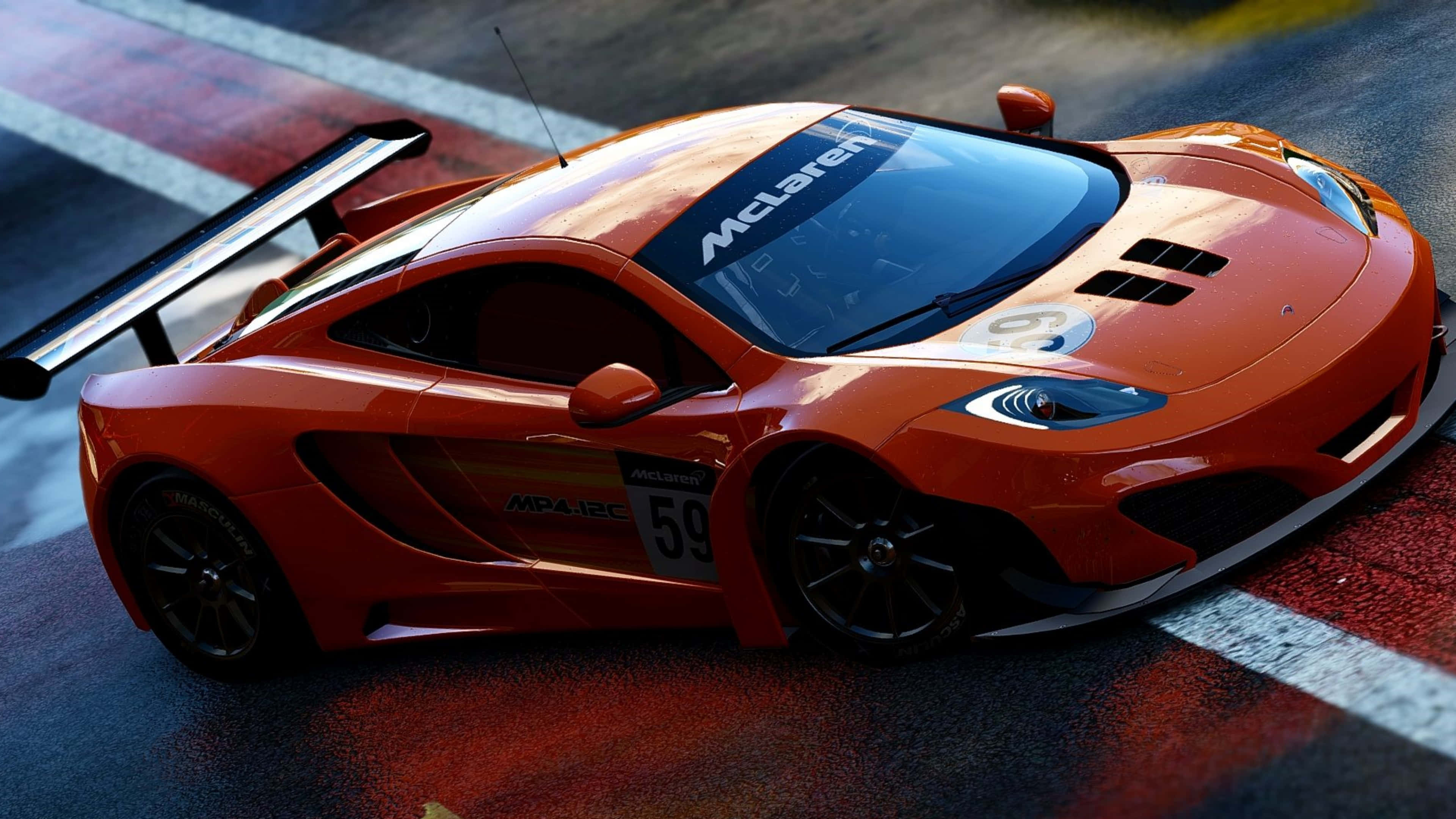 خلفية 4K لسيارة مكلارين 12C النحاسية من Project Cars خلفية