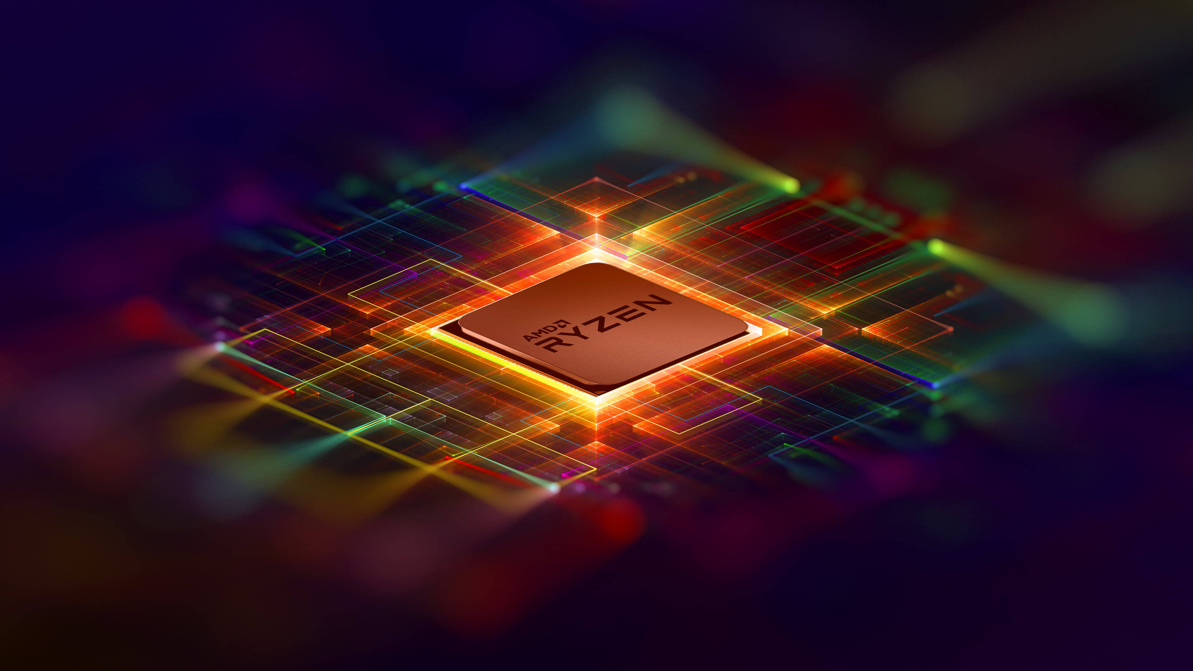 خلفية AMD نابضة بالحياة بدقة 4K خلفية
