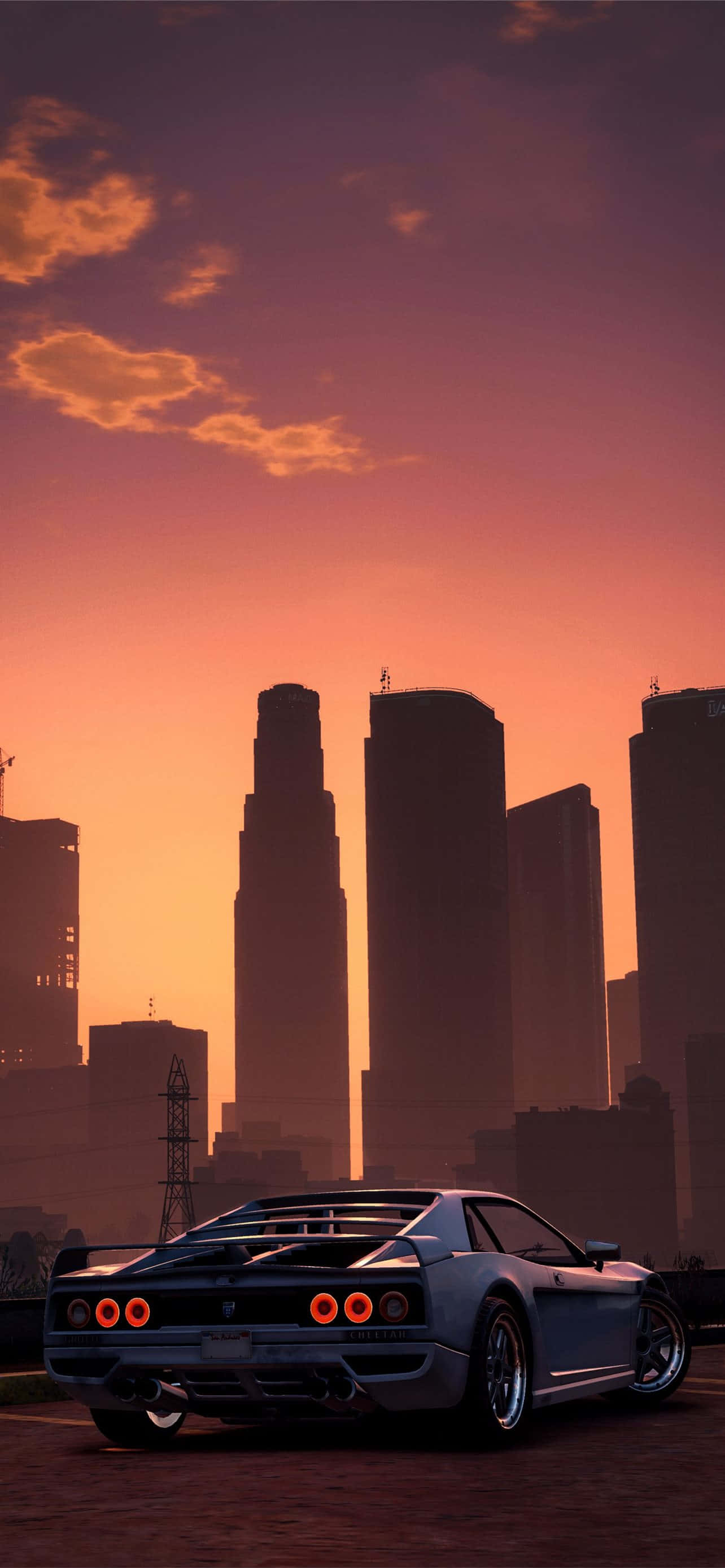 خلفية GTA سيارة رياضية متوقفة في لوس سانتوس خلفية