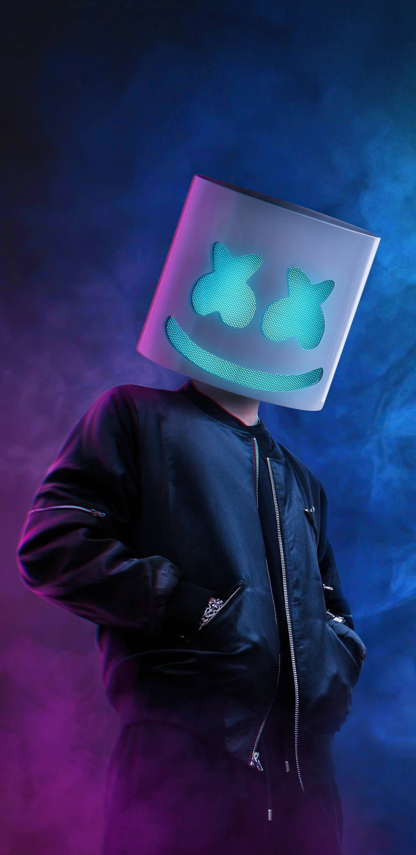 خلفية Marshmello زرقاء عالية الدقة لأيفون خلفية