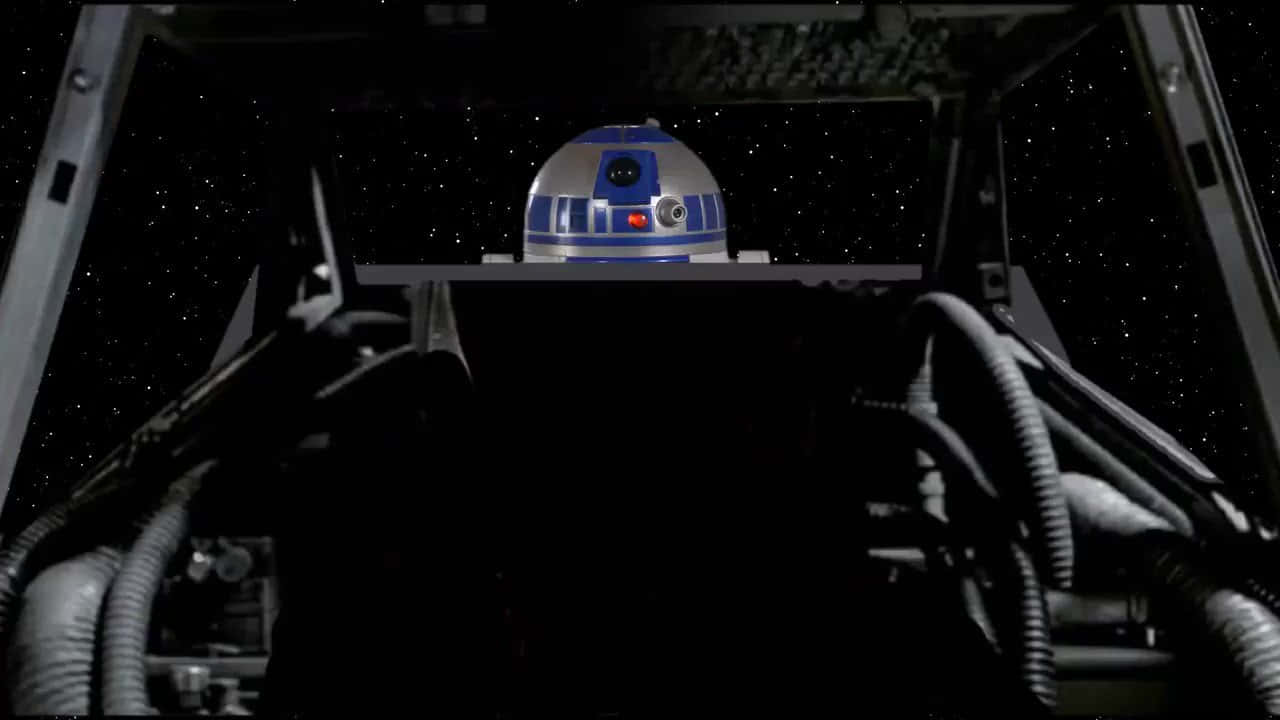 خلفية Star Wars لـ Zoom مع R2D2 في الفضاء خلفية