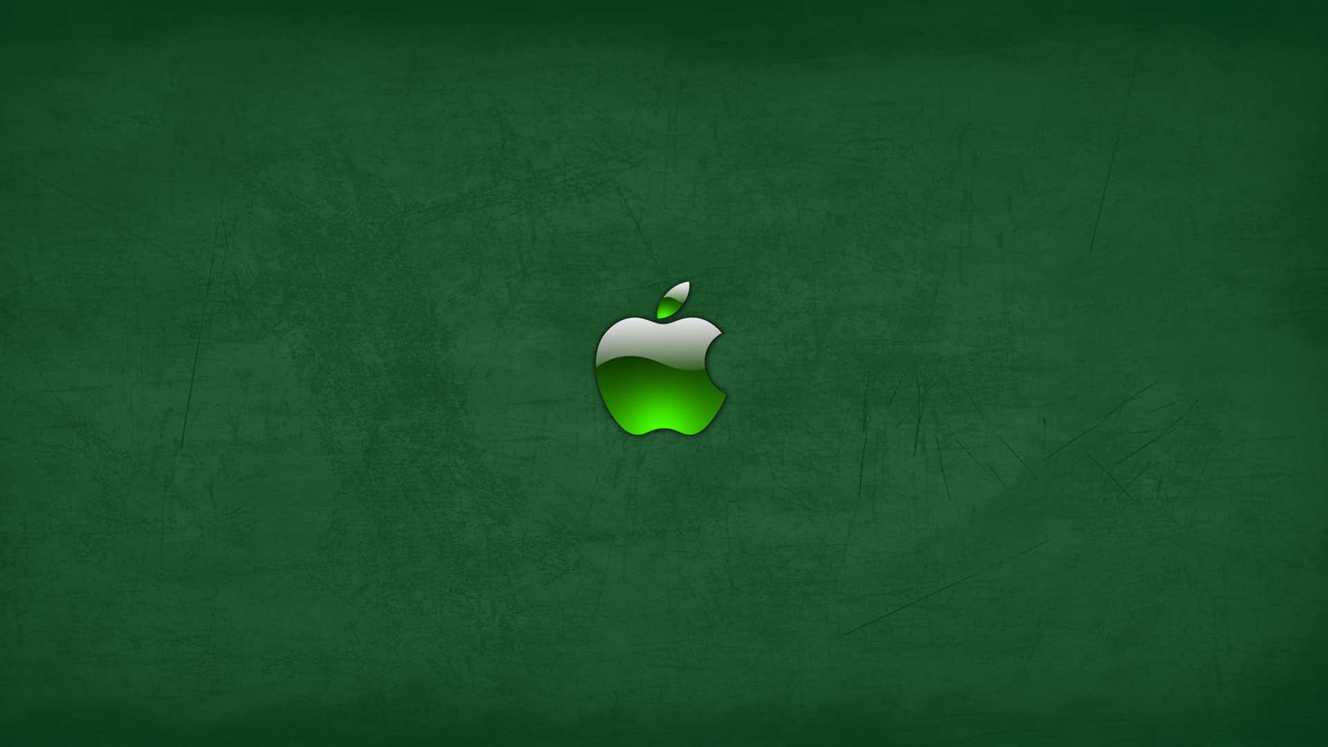 خلفية آبل خضراء داكنة بشعار HD خلفية