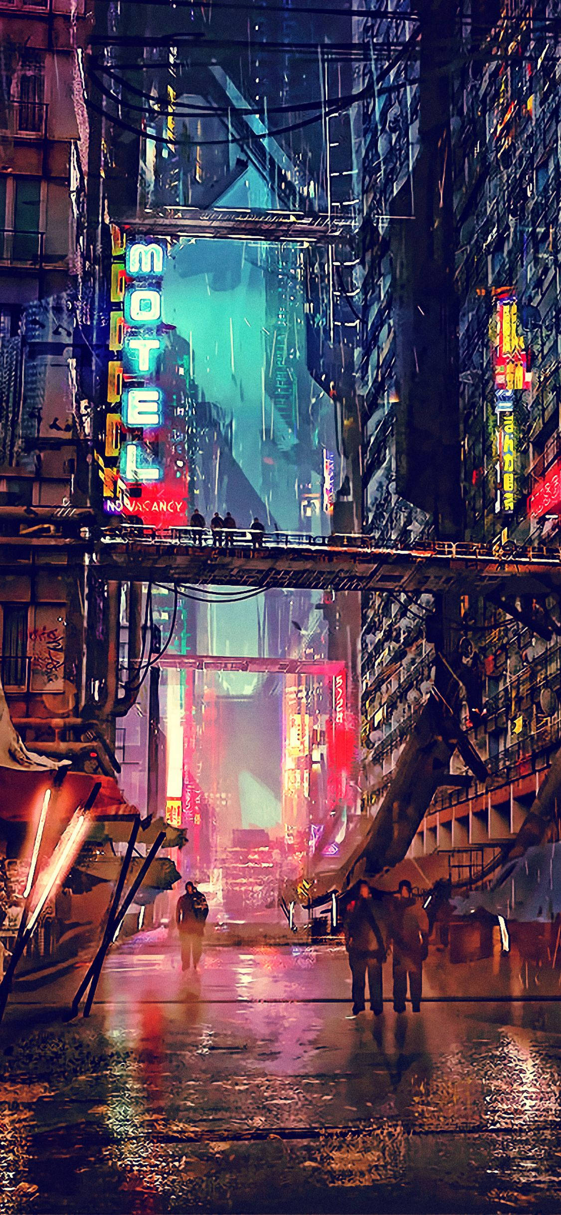 خلفية آيفون لمدينة الليل المستقبلية من Cyberpunk 2077 خلفية