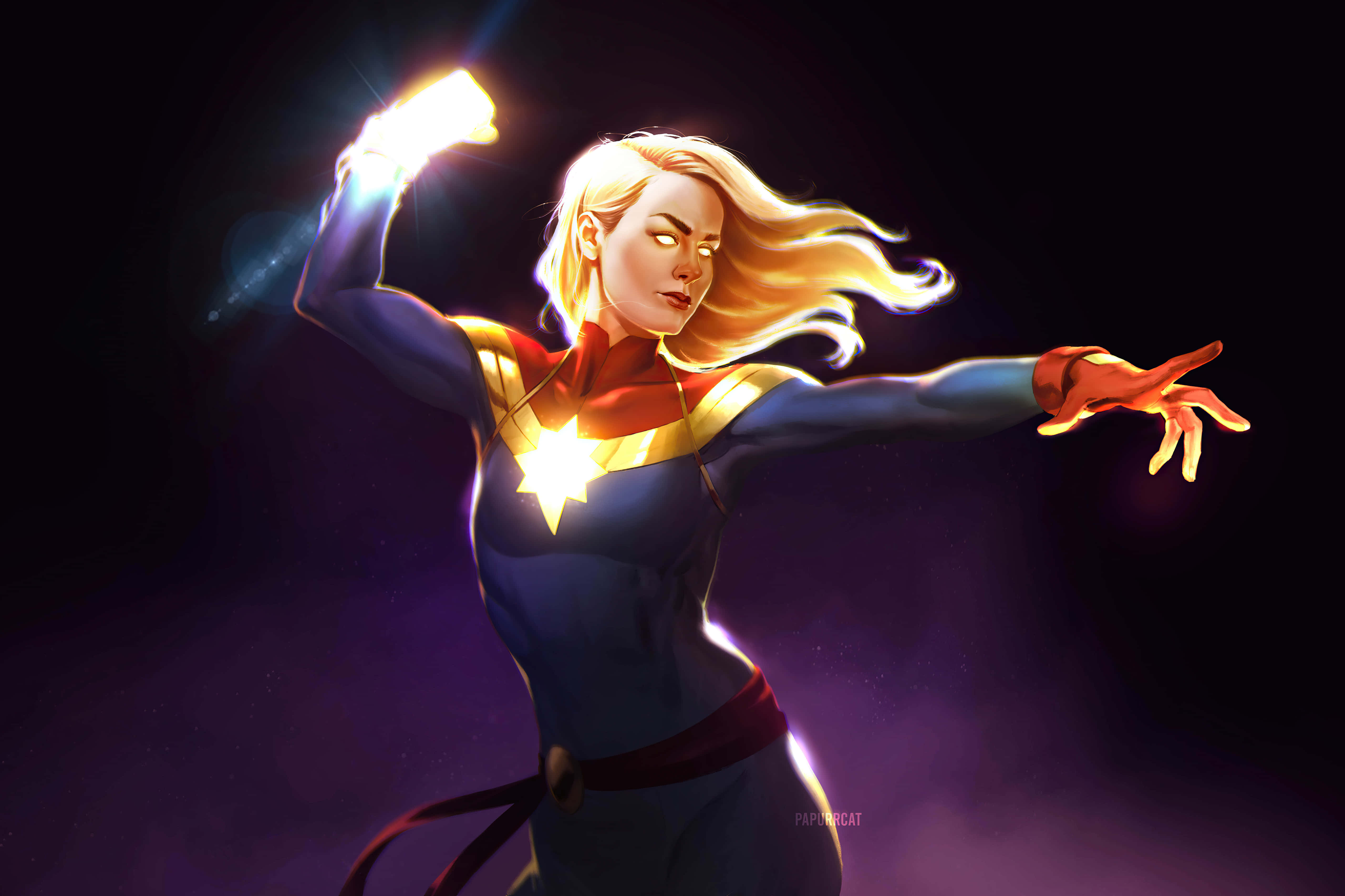 خلفية البطلة الخارقة كارول دانفرز كابتن مارفل خلفية