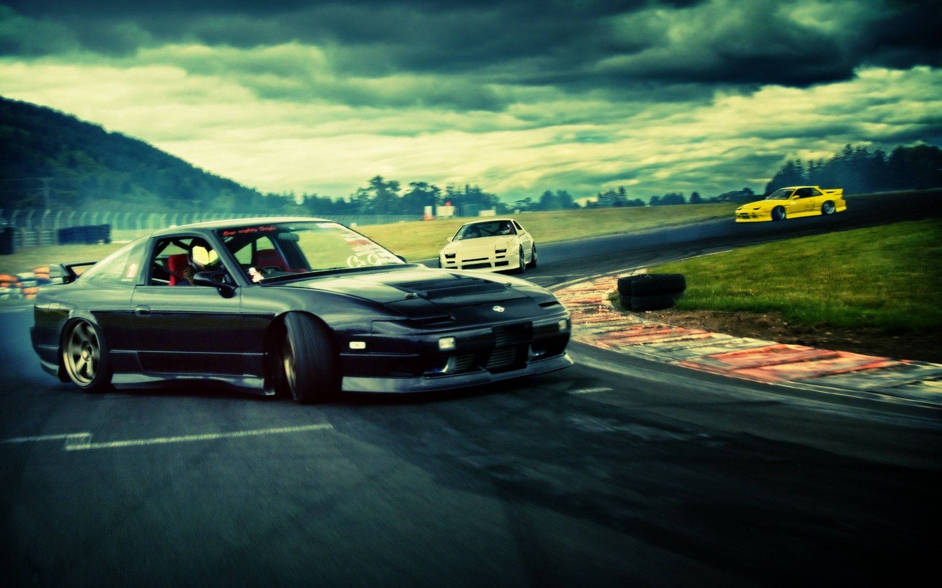 خلفية سباق جمالية من نمط JDM خلفية