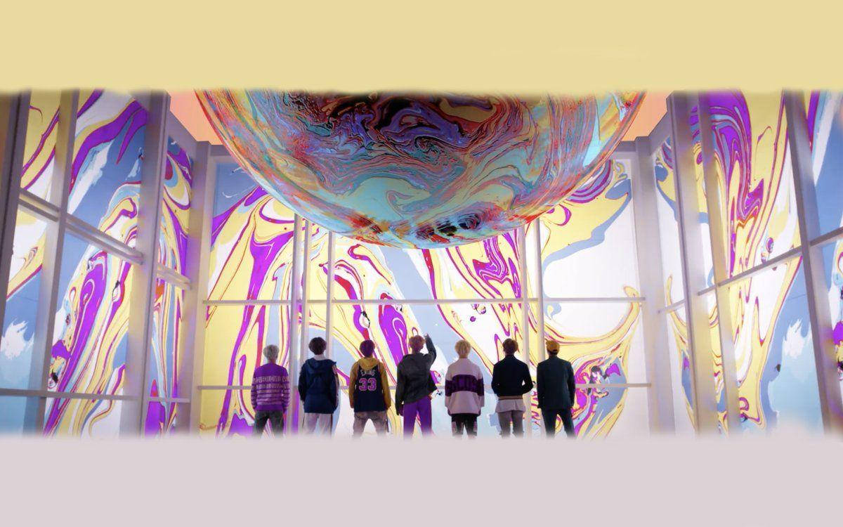 خلفية سطح مكتب BTS برخام سائل خلفية