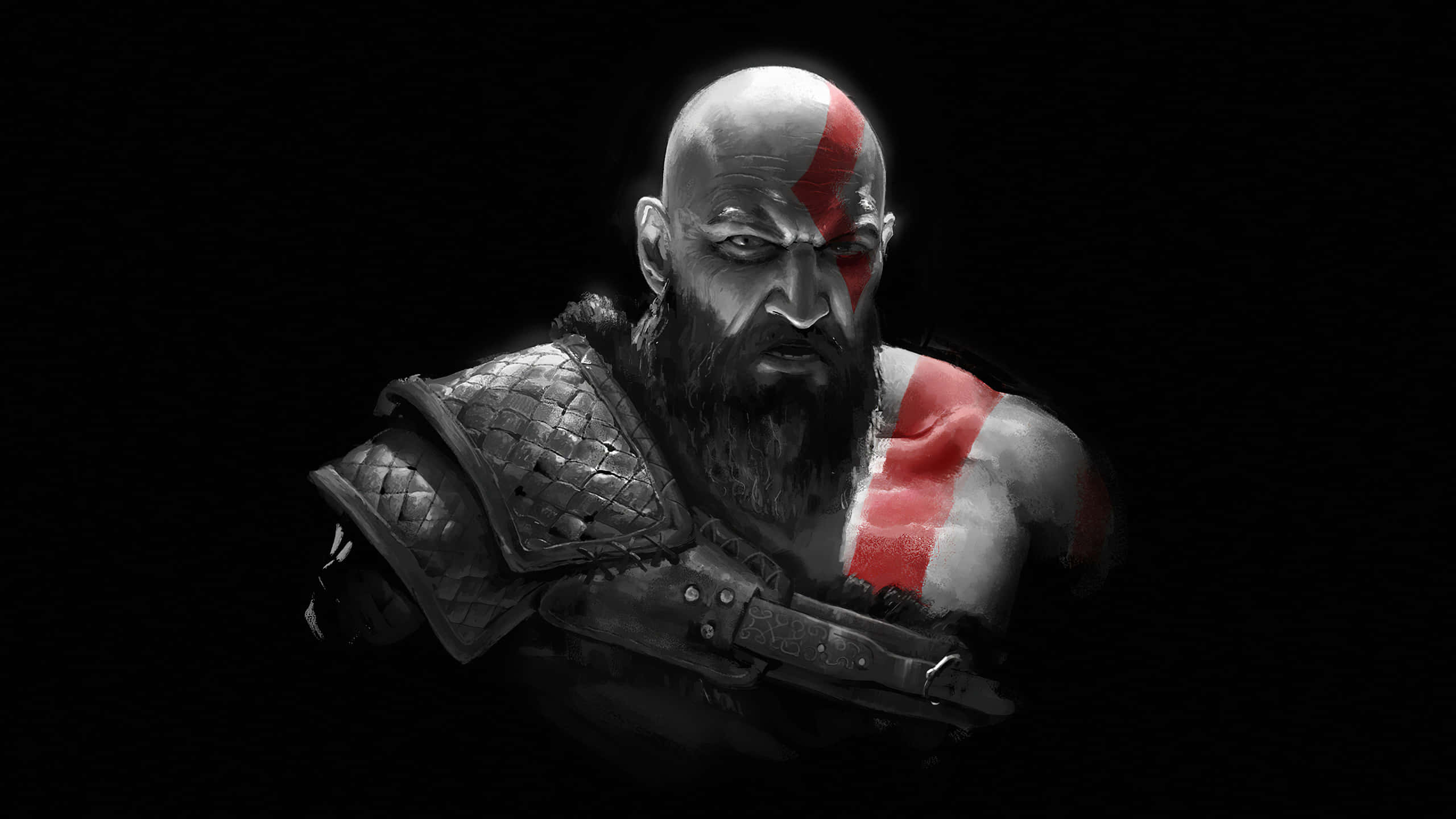 خلفية كريتوس من لعبة God of War بدقة 1440p AMOLED خلفية