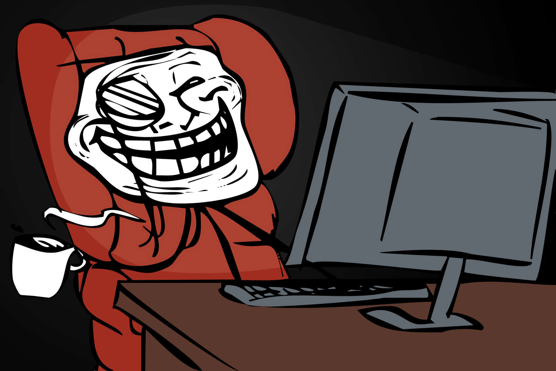 خلفية ميمي وجه التROLL المضحك خلفية