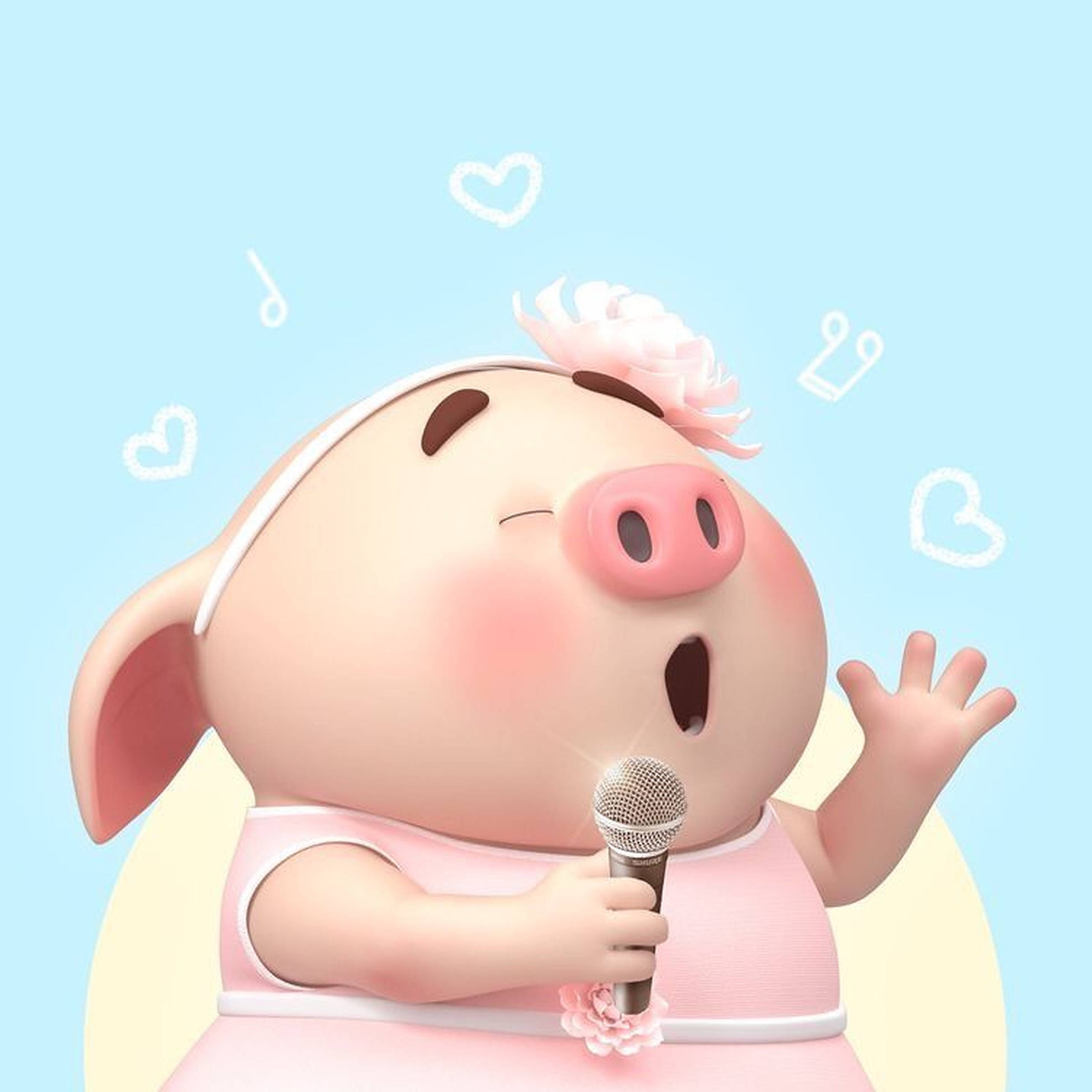 خنزير صغير يغني خلفية