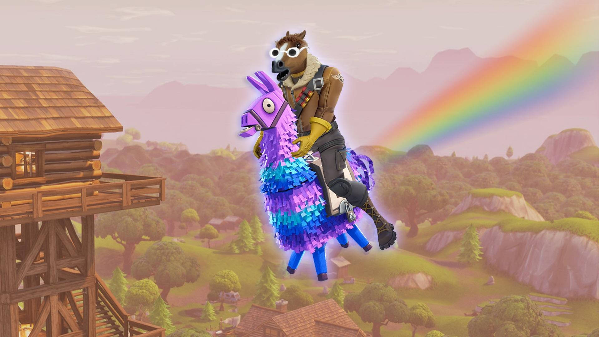 راكب الميم فورتنايت على المهر خلفية